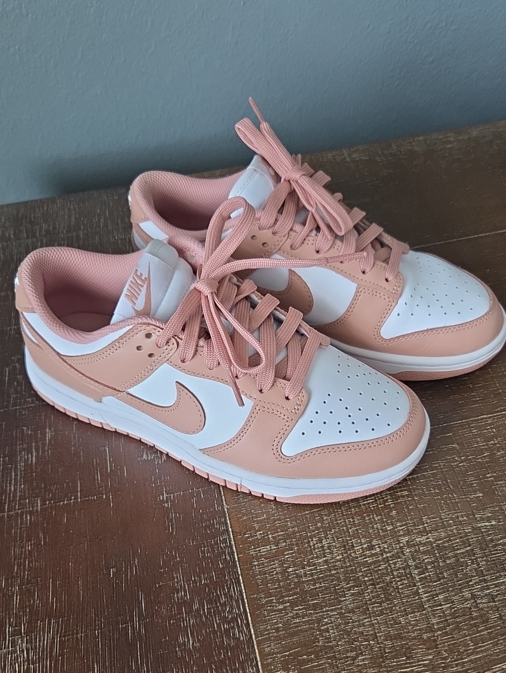 Nike Dunk Low "Rose Whisper" White/Dusty Rose Pink Sneakers, Size 6.5, LNWOT